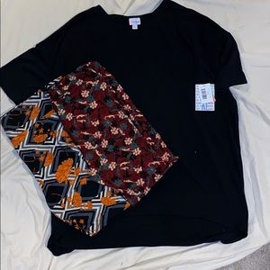 Black Irma top and two patterned legging